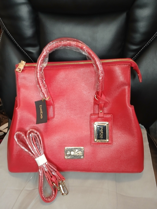bebe Handbags - bebe Red Susana Shopper Top-Handle Satchel